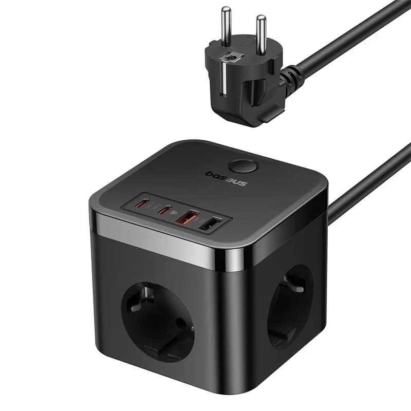 7-in-1 GaN pikendusjuhe 3 AC pistikupesaga ja USB-C-ga